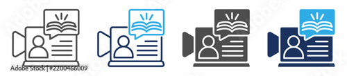 Plakat w ramie live webinar icon set multi concept
