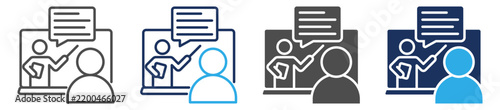 Plakat w ramie virtual class icon set multi concept