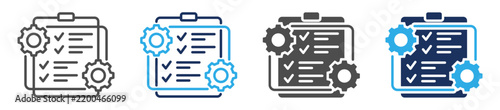 Plakat w ramie standard procedure icon set multi concept