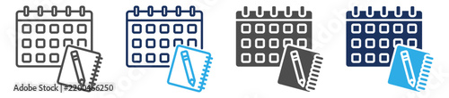 Plakat w ramie training calendar icon set multi concept