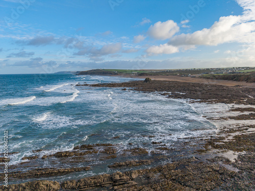 Принти на полотні Widemouth Bay and Black Rock blue skies Cornwall