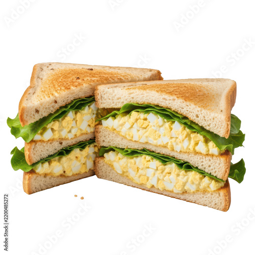 Fresh egg salad sandwich on toasted bread