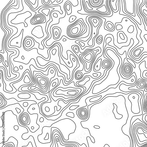Topographic map. Outlines of various roads. Vector illustration. Cartography