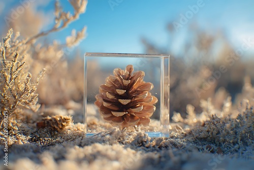 pine cone in frame