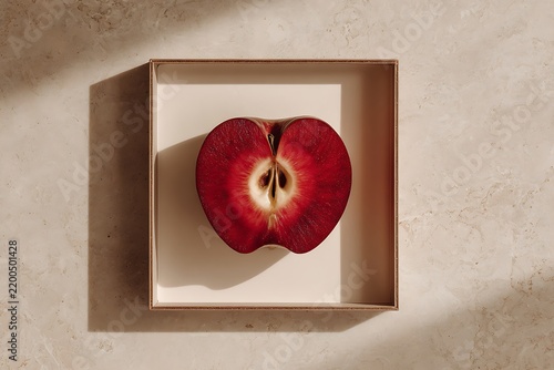 red apple slice in frame