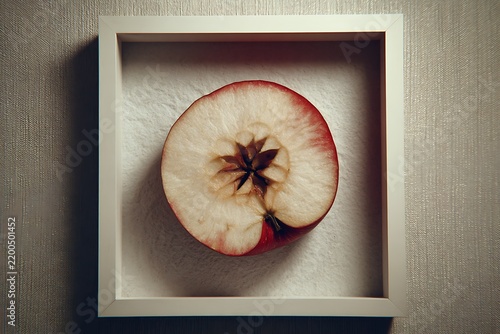 red apple slice in frame