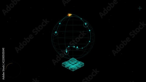 Abstract Global Logistics Quantum Network Seamless Motion Loop 4K