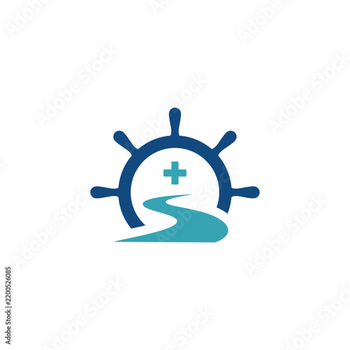 Ship Wheel Pathway and Medical Cross Logo