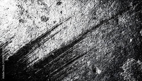 Abstract grunge texture with black paint brush strokes on concrete surface background