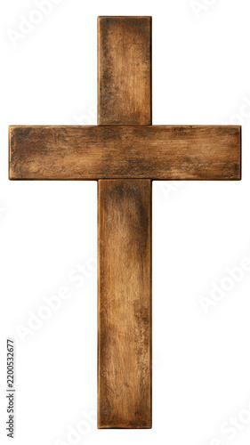 Wooden cross representing faith spirituality and resurrection a powerful christian religious symbol on transparent background