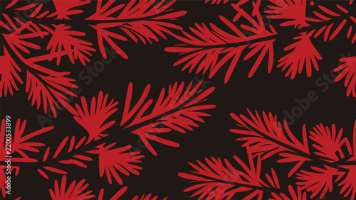 Red pine tree branch seamless pattern background vector illustration evergreen forest needle with seamless background illustration evergreen christmas seasonal wallpaper wrapping decoration