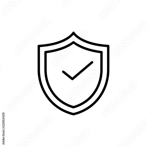 Shield with check mark outline icon