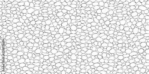 A dense arrangement of smooth pebble shapes creates a seamless black and white pattern pebbles stone stones rock cobblestone texture blackandwhite monochrome graphic