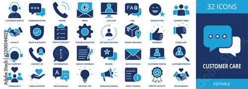 Customer Care web banner icon set multi style vector illustrations concept with icon service, support, experience, satisfaction, client support, client service, help.