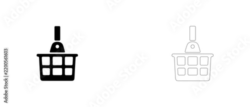 Hanging crane platform basket vector icon filled and outline, wind turbine maintenance and high altitude work symbol.