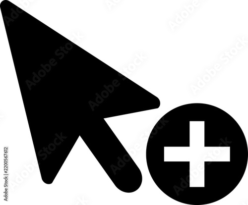 Tapety artystyczne Black Cursor Pointer with Plus Symbol Icon