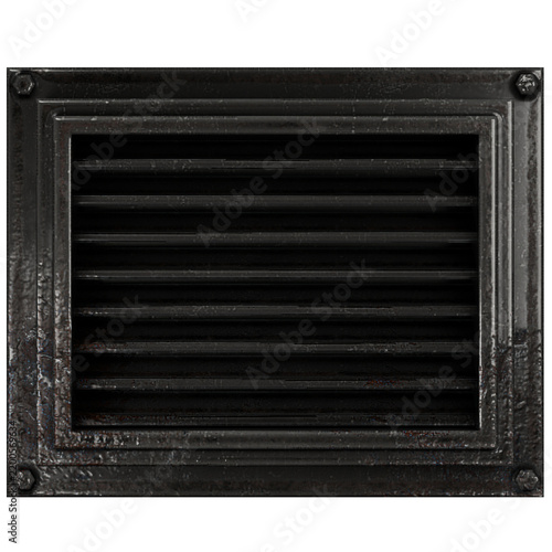 Black louvered air vent cover