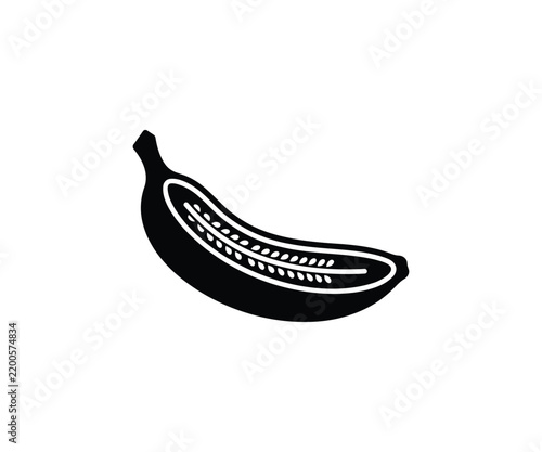 Banana peel vector icon fresh tropical fruit segment