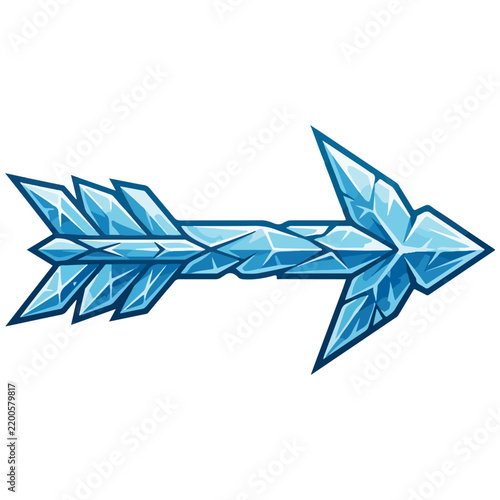 Blue Crystalline Ice Arrow Directional Game Asset