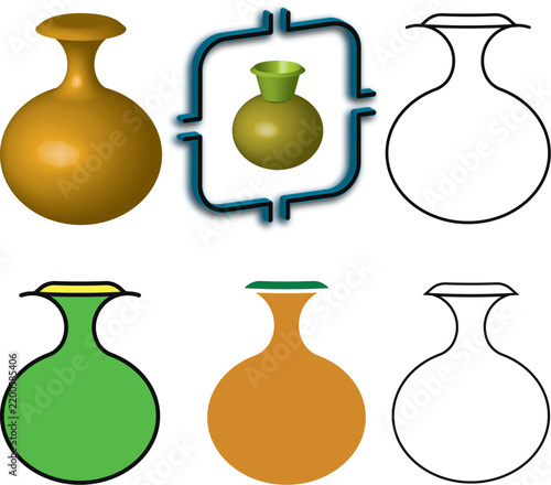 3d Design Of Jar Of water with Another things Eps, Water Jar 2d With 3d Art With Jar Icon Eps, Water Location With Jar Icon 3d Art Eps
