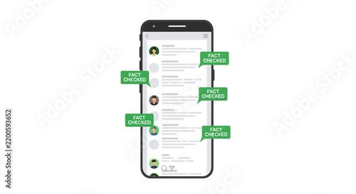 Fact Checking Social Media Interface Concept on Smartphone Screen for Combatting Fake News and Misinformation