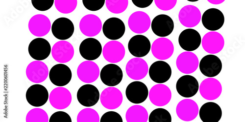 Abstract pink circles on a black surface. Suitable for graphic design projects. Abstract pink black brush stroke wallpaper. Colorful paper confetti scattered on white background.