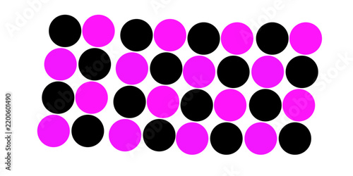Abstract pink circles on a black surface. Suitable for graphic design projects. Abstract pink black brush stroke wallpaper. Colorful paper confetti scattered on white background.