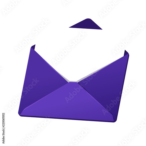 Fotografía Open purple envelope with letter inside illustration