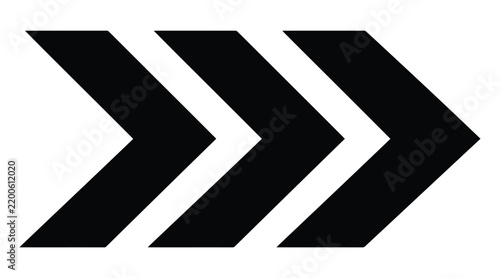 Three black chevron arrows pointing right