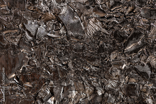Compressed aluminum scrap, abstract texture, industrial background, recycled non ferrous metal waste associated, raw material for metallurgical industry