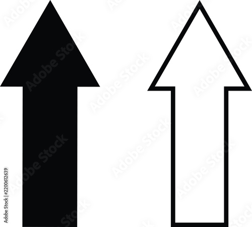 Two upward pointing arrow  vector icon transparent background