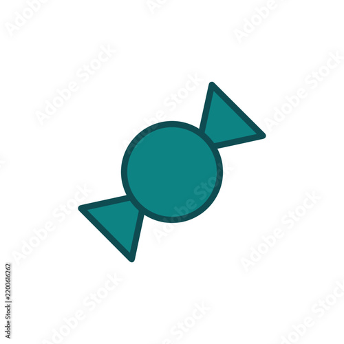 Teal wrapped candy icon sweet treat dessert confectionery graphic