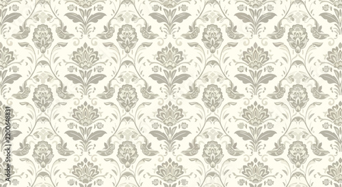 Elegant Luxury Damask Style Background Vector Print For Sophisticated Textile Design