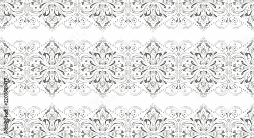 Traditional Ornamental Damask Pattern Vector Background With Refined Floral Motifs