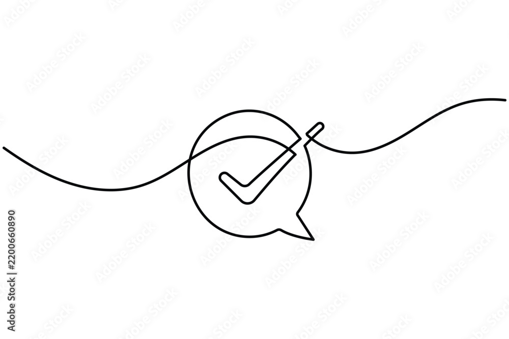 Obraz premium Check mark line icon vector illustration with editable stroke