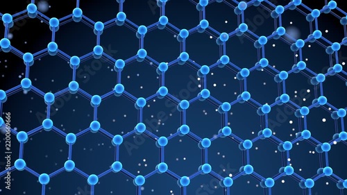 Graphene membrane 3D animation for water filtration