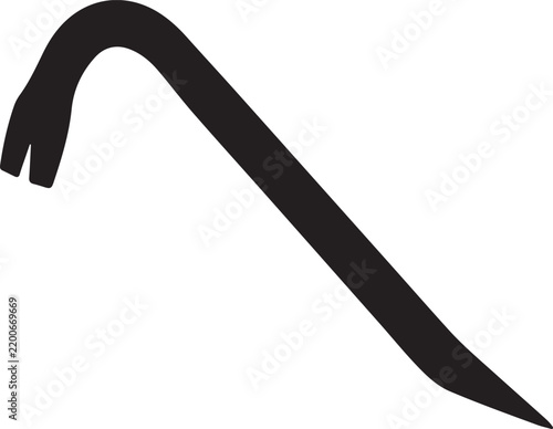 Vintage illustration of a crowbar tool isolated on a white background