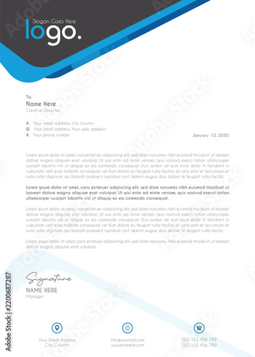Modern Corporate Geometric Business Letterhead Template With Minimal Circle Elements Professional A4 Stationery Design Clean Branding Identity Layout For Company Office Documentation