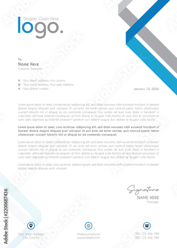 Modern Corporate Geometric Business Letterhead Template With Minimal Circle Elements Professional A4 Stationery Design Clean Branding Identity Layout For Company Office Documentation