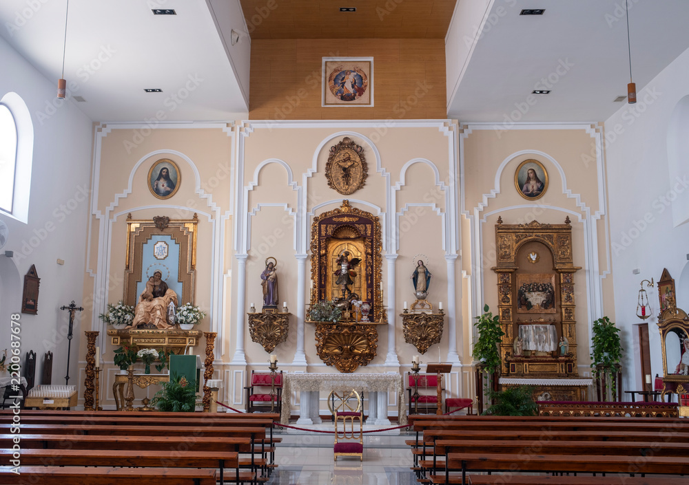 Obraz premium Interior of San Miguel Arcángel Church in Torremolinos, Málaga, Spain