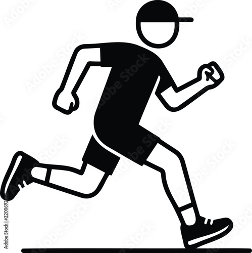 Person Jogging Outdoors Icon Illustration