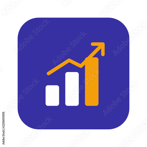 Investment growth vector icon isolated on transparent background with rising chart and upward trend