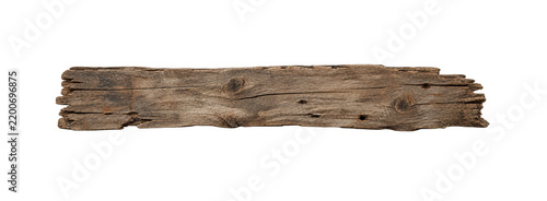 Old Weathered Wooden Plank Isolated on Transparent Background