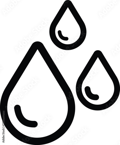 Water Drop Silhouette Vector Icon Set for Rain and Liquid Concept