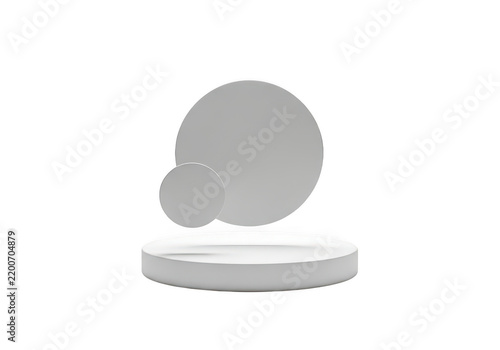 Empty round podium stand for product display isolated on transparent background