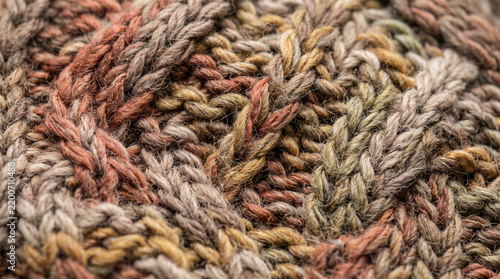 Macro Knitted Wool Texture in Muted Autumn Tones