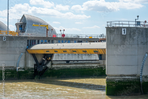 Close Up of Raised Gate at Thames Barrier 