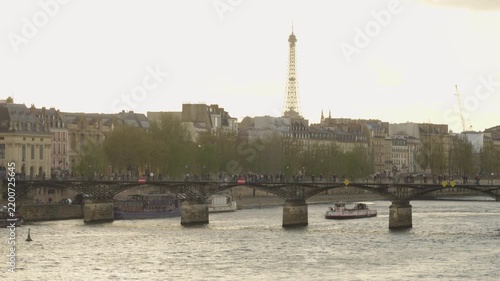 Eiffel Tower and Seine River in Paris, France