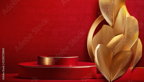 Red and Gold Award Background with Modern Luxury and Premium Design Template