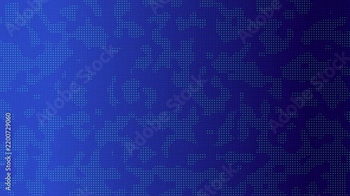 Abstract blue digital halftone dots matrix grid network texture with futuristic animation background moving loop effect